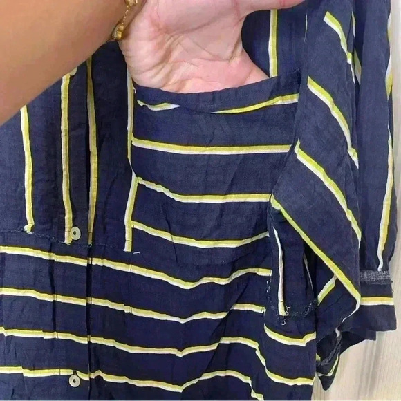 FREE PEOPLE INTIMATELY SLEEPING IN OVERSIZED STRIPED BUTTON DOWN SHIRT SZ XS - Picture 6 of 8